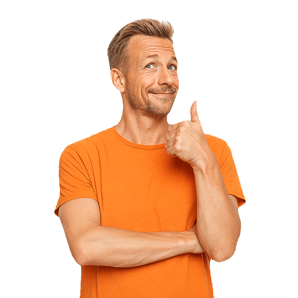 Person in orange jacket